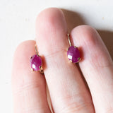 Vintage 8K Gold Ohrringe mit Rubinen, 60er / 70er Jahre