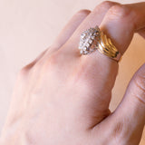 Anello vintage in oro 14K con diamanti di taglio brillante (1ctw ca.), anni ‘70