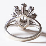 Vintage Gänseblümchenring aus 18 Karat Weißgold mit Diamanten (ca. 0.31 ctw), 60er Jahre
