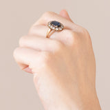 Vintage Ring aus 18 Karat Gold mit Saphiren (ca. 1.90 ctw) und Diamanten (ca. 1.30 ctw), 70er Jahre