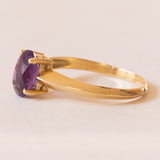 Anello vintage in oro giallo 18K con ametista (1.10ct ca.), anni ‘60
