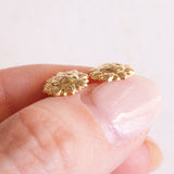 Los mit Vintage-Ohrringen aus 18 Karat Gelbgold und Vintage-Anhänger aus 18 Karat Gelbgold mit blauem Quarz, 70er Jahre