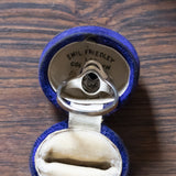 Vintage 18K white gold ring with sapphire (0.54ct approx.) And diamonds (0.56ctw approx.), 40s / 50s