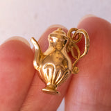 Ciondolo vintage a forma di caffettiera in oro 18K