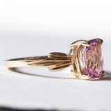Anello vintage in oro 9K con topazio rosa, anni ‘80