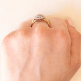 Vintage Diamantring aus 9 Karat Gelb- und Weißgold (ca. 0.40 Karat), 60er/70er Jahre