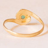 Vintage Ring aus 18 Karat Gelbgold und Weißgold mit Smaragd, 60er/70er Jahre