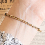 Halbstarres Vintage-Armband aus 14 Karat Gelbgold mit Saphiren (ca. 3.60 ctw) und Diamanten, 60er/70er Jahre
