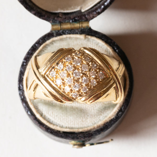 Anello vintage in oro 18K con diamanti (0.40ctw ca.), anni ‘70