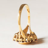 Vintage 18 Karat Gelbgold-Granat-Gänseblümchen-Ring, 60er Jahre