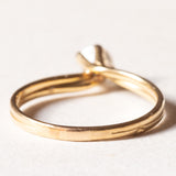 Vintage Solitär aus 18 Karat Gold mit Diamant im Brillantschliff (ca. 0.22 ct), 60er Jahre