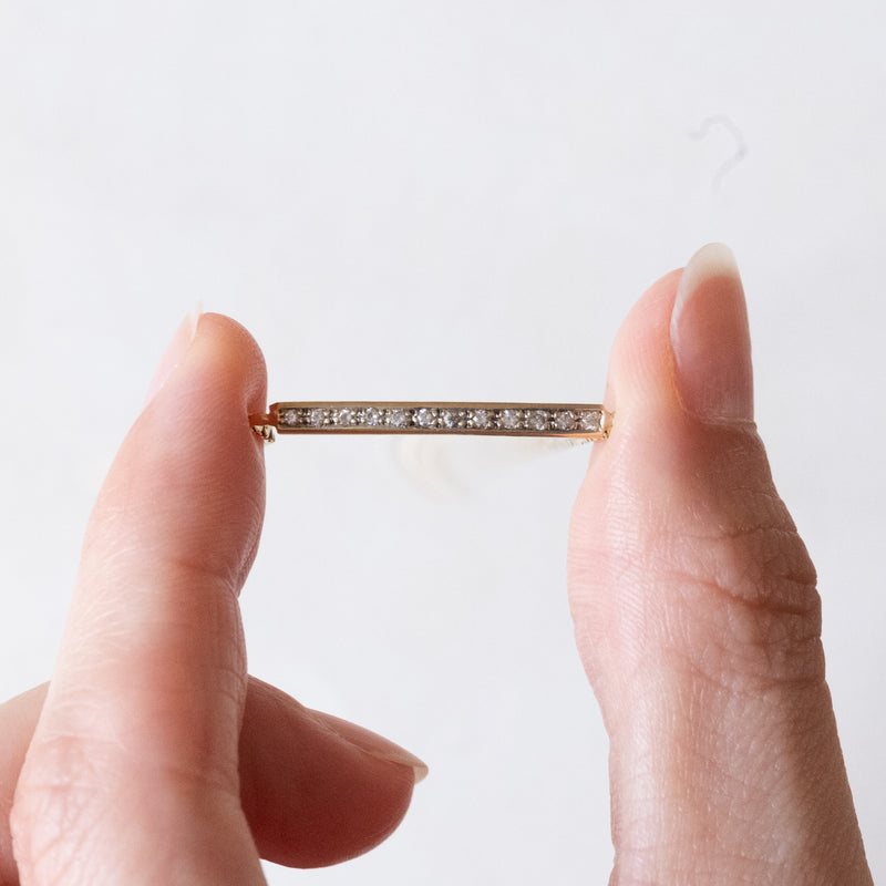 Braccialetto vintage in oro 14K con diamanti (0.12ctw ca.), anni ‘60/‘70