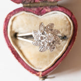 Vintage Gänseblümchenring aus 18 Karat Weißgold mit Diamanten (ca. 0.30 ctw), 60er Jahre