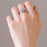 Vintage Gänseblümchenring aus Platin mit Diamanten (ca. 0.75 ctw), 60er