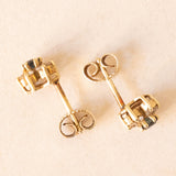 Vintage Gänseblümchen-Ohrringe aus 14 Karat Gelbgold mit Saphiren (ca. 0.10 Karat) und Diamanten (ca. 0.24 Karat), 60er/70er