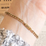 Halbstarres Vintage-Armband aus 14 Karat Gelbgold mit Saphiren (ca. 3.60 ctw) und Diamanten, 60er/70er Jahre