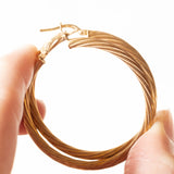 Vintage 9K Gold Hohlrohr Creolen, 70er Jahre