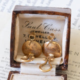 Boucles d'oreilles vintage en or 18 carats avec perles Mabe et diamants (0.20 ct environ), 60
