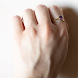 🔮 Anello vintage in oro 18K con ametista, anni ‘60