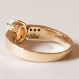 Anello vintage in oro 14K con opale e diamanti (0.14ctw ca.), anni ‘70