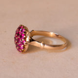 Vintage 18K gold ring with pink topazes, 1970s