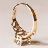 Anello vintage in oro 9K con acquamarina (2.50ct ca.), anni ‘70/‘80