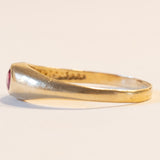 Anello vintage gypsy in oro 18K con rubino, anni ‘50/‘60