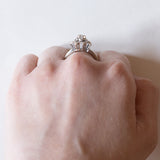 Vintage Gänseblümchenring aus 18 Karat Weißgold mit Diamanten (ca. 0.30 ctw), 60er Jahre