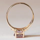 Vintage 9K Gold Pink Topaz Ring, 70s/80s