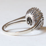 🌌 Винтажное кольцо с маргаритками из 14-каратного белого золота с тройным опалом и бриллиантами классической огранки (около 0.24 карата), 60-е годы