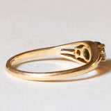 Trilogy vintage in oro 18K con smeraldo e diamanti (0.10ctw ca.), anni ‘70