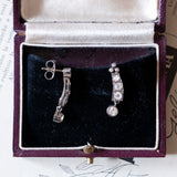 Винтажные серьги из платины с бриллиантами (около 1 карата), 60-е гг.