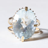 Vintage 14K gold cocktail ring with aquamarine (approx.10ct), 60s / 70s