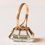 Vintage 18 Karat Gelbgold Aquamarin (ca. 10 Karat) Cocktailring, 50er/60er Jahre