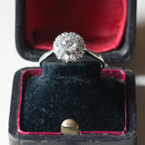 Vintage Gänseblümchenring aus 18 Karat Weißgold mit Diamanten (ca. 0.86 ctw), 70er Jahre