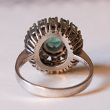Vintage 14K white gold ring with emeralds (1.48ctw approx.) And diamonds (0.40ctw approx.), 60s / 70s