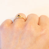 Anello vintage in oro 18K con zaffiro, anni ‘60