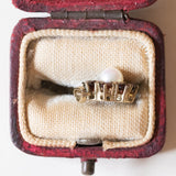 Los mit Vintage-Ring aus 10-karätigem Gold mit Granaten und Anhänger aus 8-karätigem Gold mit Granaten und Perle, 60er/70er Jahre