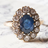 Vintage Ring aus 18 Karat Gold mit Saphiren (ca. 1.90 ctw) und Diamanten (ca. 1.30 ctw), 70er Jahre