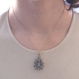 Antique pendant in 18K gold and silver with rosette cut diamonds, early 900s