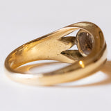 Мужское кольцо-пасьянс из 18-каратного золота и серебра с бриллиантом огранки «розетка», 20–30-е годы