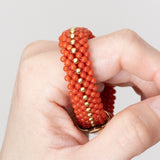 Vintage Korallenarmband aus 18 Karat Gold, 50er/60er Jahre