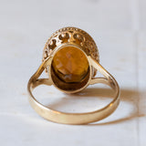 Vintage 18K gold ring with orange citrine, 70s