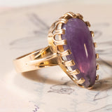 🔮Vintage Amethyst-Ring aus 14 Karat Gelbgold, 50er/60er Jahre