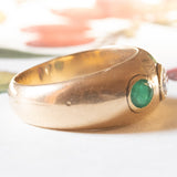 Vintage Gypsy Ring in 18 Karat Gelbgold mit Rubin (ca. 0.30 ct), Diamant (ca. 0.25 ct) und Smaragd (ca. 0.25 ct), 70er Jahre