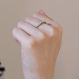 Vintage 14K white gold ring with brilliant cut diamonds (approx. 0.45ctw), 60s
