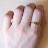 Vintage ring in 18K gold with rubies, 1970s