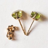 Boucles d'oreilles péridot vintage en or 18 carats, 70s