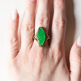 🍃Vintage Jadering aus 8K Gelbgold, 60er Jahre