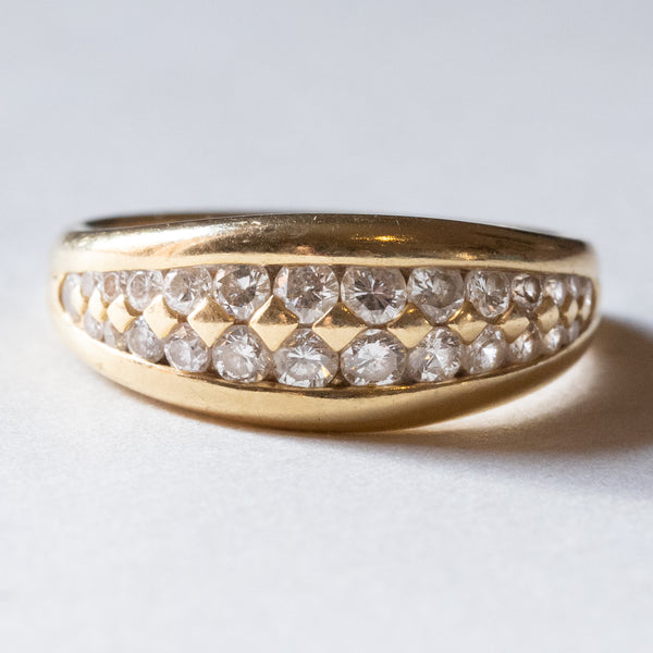 Anello vintage in oro 18K con diamanti (0.50ctw ca.), anni ‘70